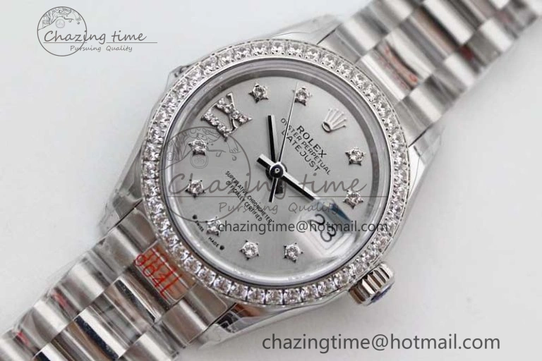 Datejust 28mm 279179 SS Crystals TWF Best Edition Silver Dial Star Crystals Markers on SS Oyster Bracelet NH05
