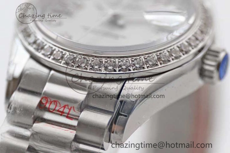 Datejust 28mm 279179 SS Crystals TWF Best Edition Silver Dial Star Crystals Markers on SS Oyster Bracelet NH05