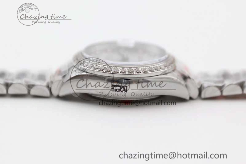 Datejust 28mm 279179 SS Crystals TWF Best Edition Silver Dial Star Crystals Markers on SS Oyster Bracelet NH05