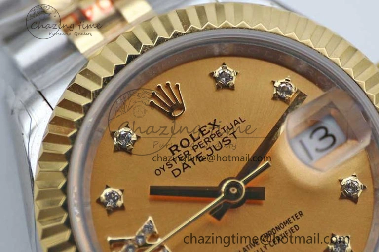 Datejust 28mm 279179 SS YG TWF Best Edition Gold Diamonds Markers Dial on SS YG Jubilee Bracelet NH05