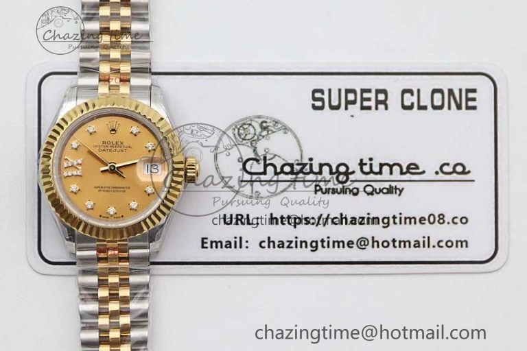 Datejust 28mm 279179 SS YG TWF Best Edition Gold Diamonds Markers Dial on SS YG Jubilee Bracelet NH05