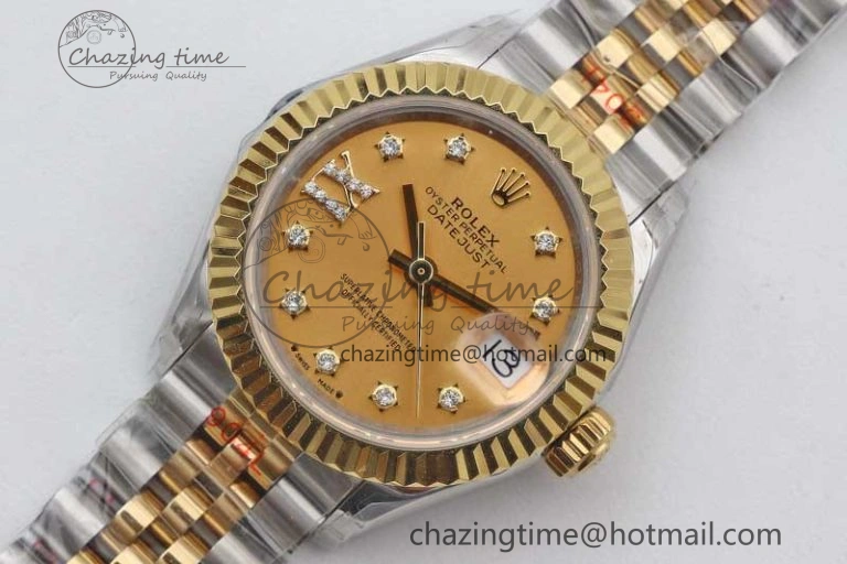Datejust 28mm 279179 SS YG TWF Best Edition Gold Diamonds Markers Dial on SS YG Jubilee Bracelet NH05