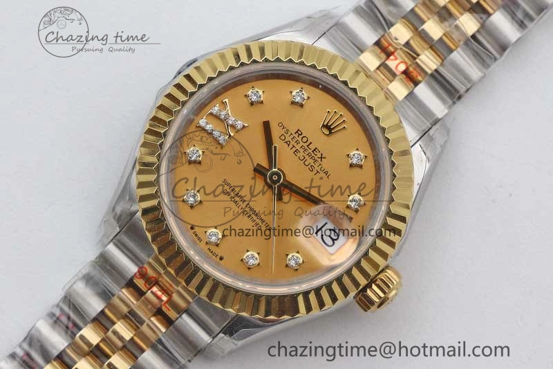 Datejust 28mm 279179 SS YG TWF Best Edition Gold Diamonds Markers Dial on SS YG Jubilee Bracelet NH05