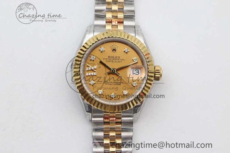 Datejust 28mm 279179 SS YG TWF Best Edition Gold Diamonds Markers Dial on SS YG Jubilee Bracelet NH05