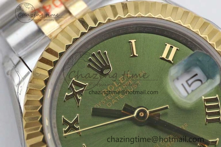 Datejust 28mm 279179 SS YG TWF Best Edition Green Roman Markers Dial on SS Jubilee Bracelet NH05