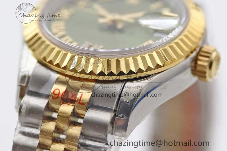 Datejust 28mm 279179 SS YG TWF Best Edition Green Roman Markers Dial on SS Jubilee Bracelet NH05