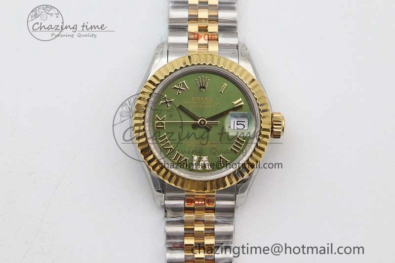 Datejust 28mm 279179 SS YG TWF Best Edition Green Roman Markers Dial on SS Jubilee Bracelet NH05