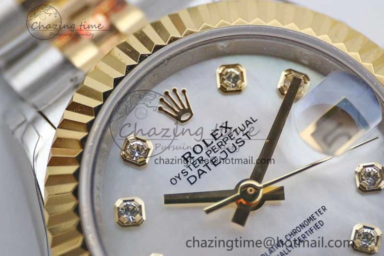 Datejust 28mm 279179 SS YG TWF Best Edition White Diamonds Markers Dial on SS YG Jubilee Bracelet NH05