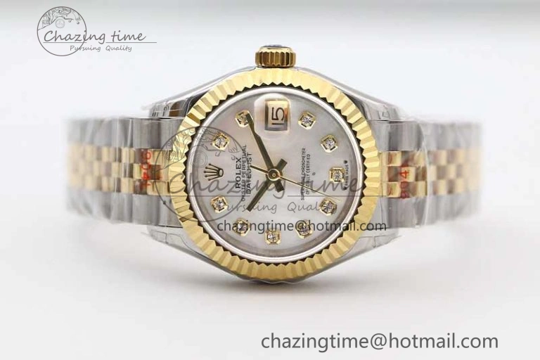 Datejust 28mm 279179 SS YG TWF Best Edition White Diamonds Markers Dial on SS YG Jubilee Bracelet NH05