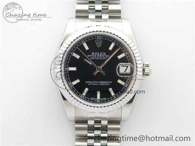 Datejust 31mm 178274 SS GSF Best Edition Black Stick Markers Dial on SS Jubilee Bracelet SEIKO NH05A