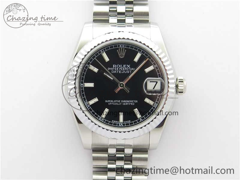 Datejust 31mm 178274 SS GSF Best Edition Black Stick Markers Dial on SS Jubilee Bracelet SEIKO NH05A