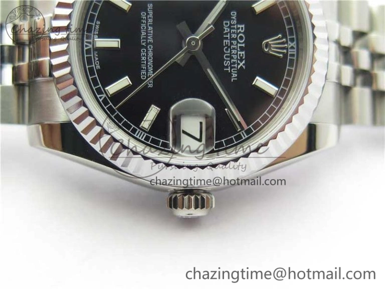 Datejust 31mm 178274 SS GSF Best Edition Black Stick Markers Dial on SS Jubilee Bracelet SEIKO NH05A