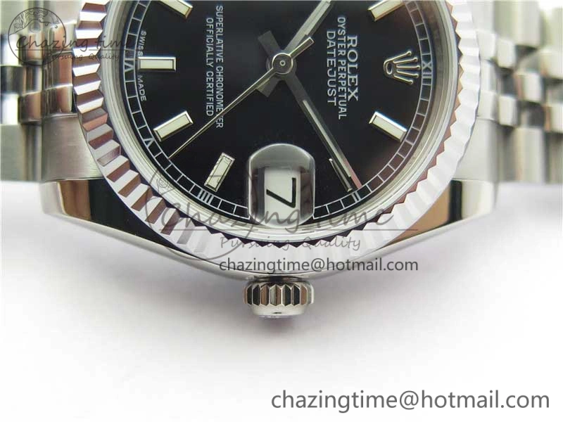 Datejust 31mm 178274 SS GSF Best Edition Black Stick Markers Dial on SS Jubilee Bracelet SEIKO NH05A