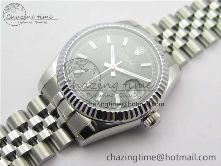 Datejust 31mm 178274 SS GSF Best Edition Black Stick Markers Dial on SS Jubilee Bracelet SEIKO NH05A