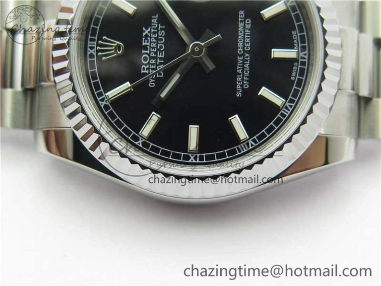 Datejust 31mm 178274 SS GSF Best Edition Black Stick Markers Dial on SS President Bracelet SEIKO NH05A