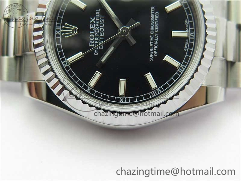 Datejust 31mm 178274 SS GSF Best Edition Black Stick Markers Dial on SS President Bracelet SEIKO NH05A
