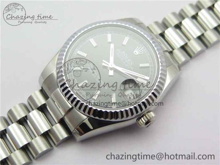 Datejust 31mm 178274 SS GSF Best Edition Black Stick Markers Dial on SS President Bracelet SEIKO NH05A