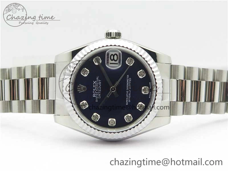 Datejust 31mm 178274 SS GSF Best Edition Blue Crystal Markers Dial on SS President Bracelet SEIKO NH05A