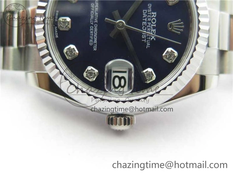 Datejust 31mm 178274 SS GSF Best Edition Blue Crystal Markers Dial on SS President Bracelet SEIKO NH05A