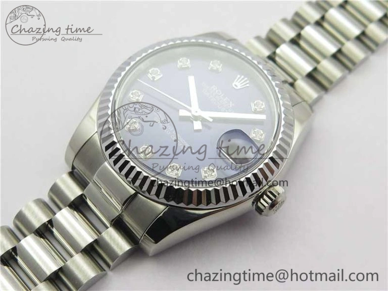 Datejust 31mm 178274 SS GSF Best Edition Blue Crystal Markers Dial on SS President Bracelet SEIKO NH05A