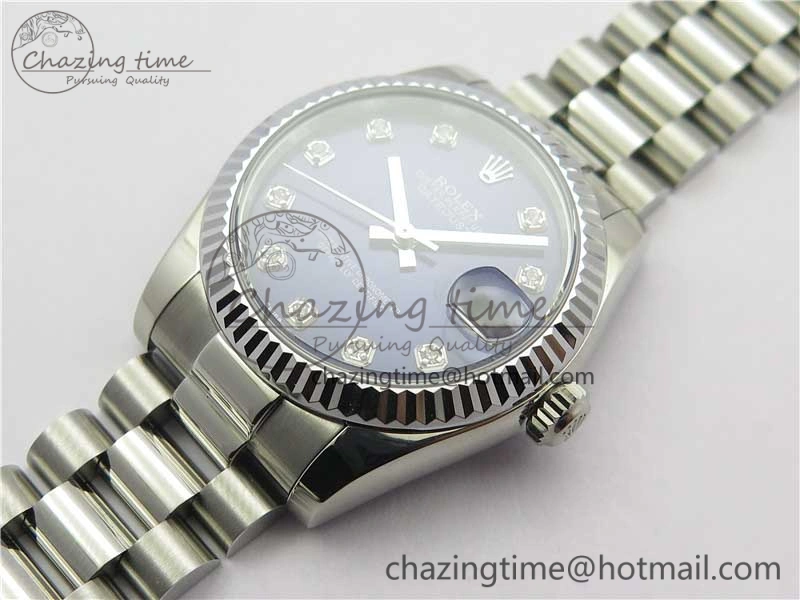 Datejust 31mm 178274 SS GSF Best Edition Blue Crystal Markers Dial on SS President Bracelet SEIKO NH05A