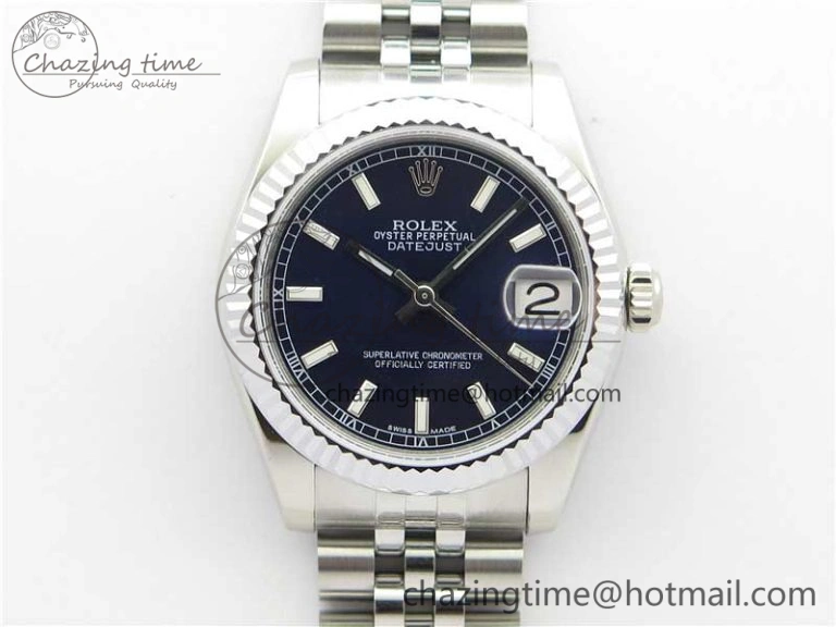 Datejust 31mm 178274 SS GSF Best Edition Blue Stick Markers Dial on SS Jubilee Bracelet SEIKO NH05A