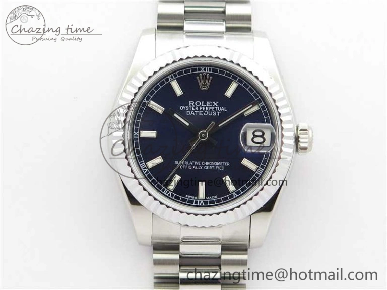 Datejust 31mm 178274 SS GSF Best Edition Blue Stick Markers Dial on SS President Bracelet SEIKO NH05A