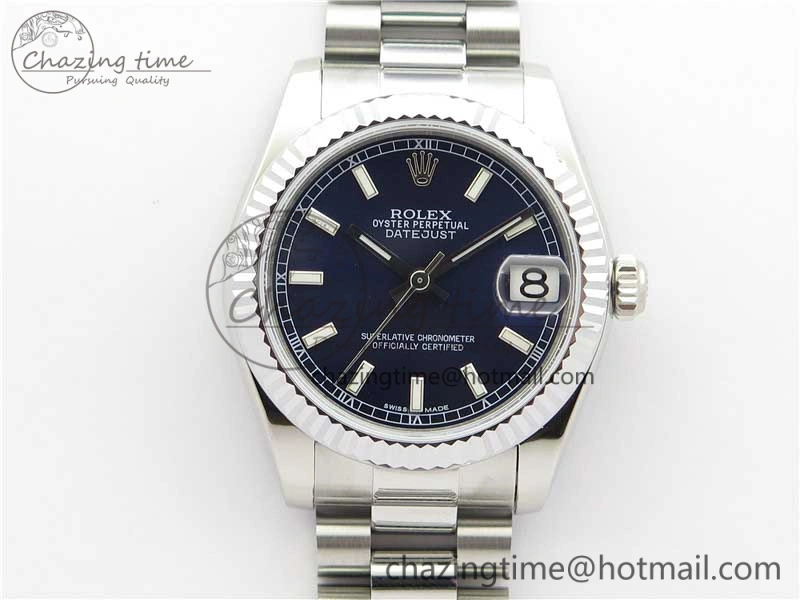Datejust 31mm 178274 SS GSF Best Edition Blue Stick Markers Dial on SS President Bracelet SEIKO NH05A