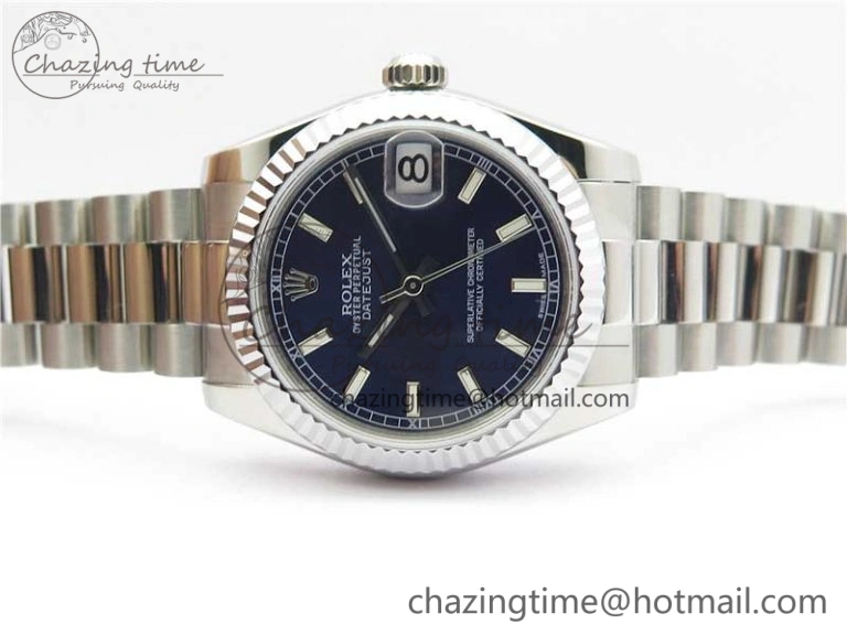 Datejust 31mm 178274 SS GSF Best Edition Blue Stick Markers Dial on SS President Bracelet SEIKO NH05A
