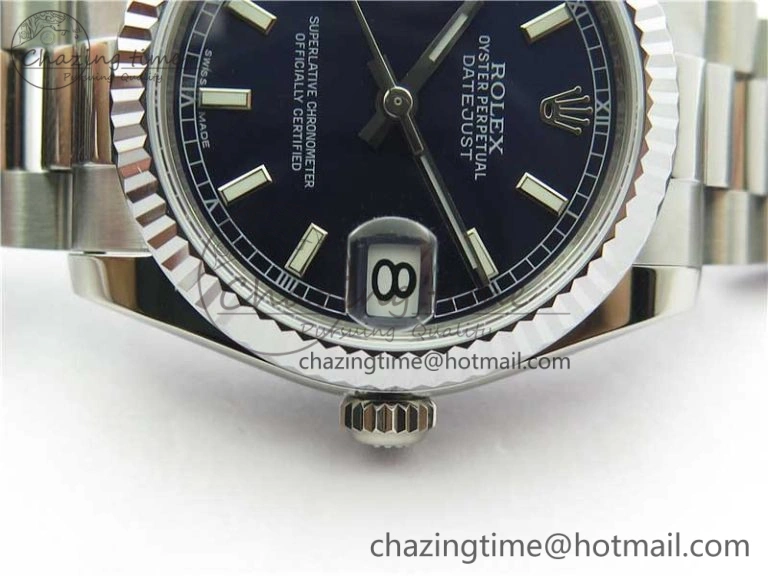 Datejust 31mm 178274 SS GSF Best Edition Blue Stick Markers Dial on SS President Bracelet SEIKO NH05A