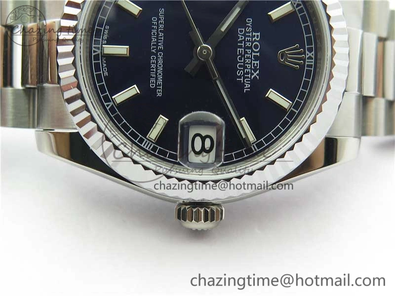 Datejust 31mm 178274 SS GSF Best Edition Blue Stick Markers Dial on SS President Bracelet SEIKO NH05A
