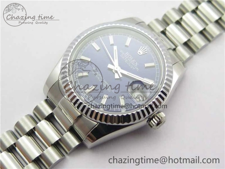 Datejust 31mm 178274 SS GSF Best Edition Blue Stick Markers Dial on SS President Bracelet SEIKO NH05A
