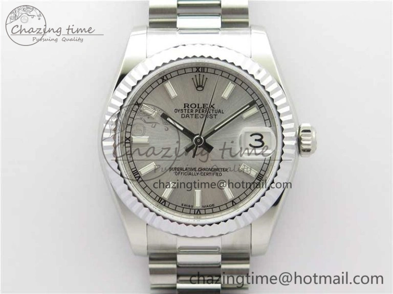 Datejust 31mm 178274 SS GSF Best Edition Silver Stick Markers Dial on SS President Bracelet SEIKO NH05A