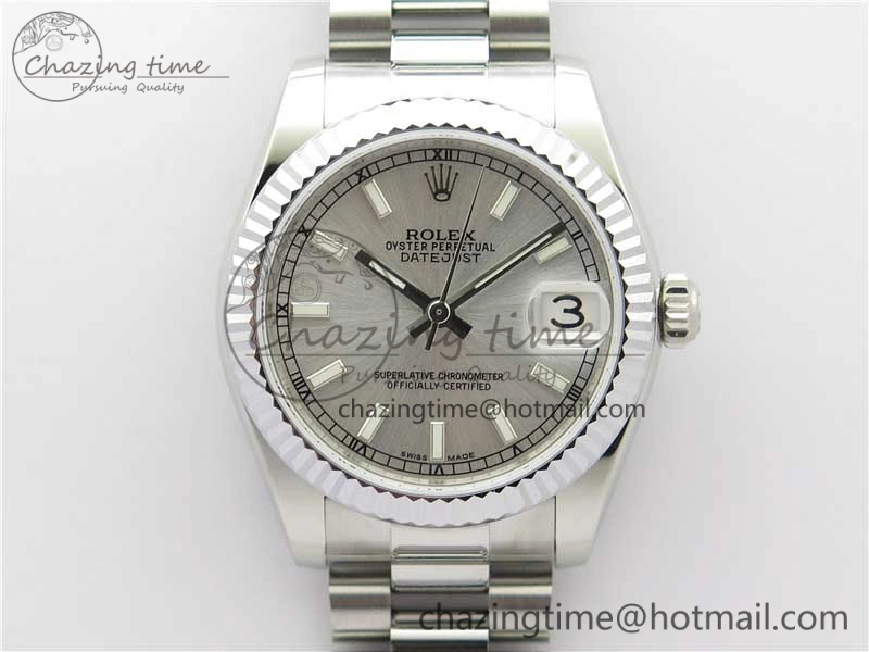 Datejust 31mm 178274 SS GSF Best Edition Silver Stick Markers Dial on SS President Bracelet SEIKO NH05A