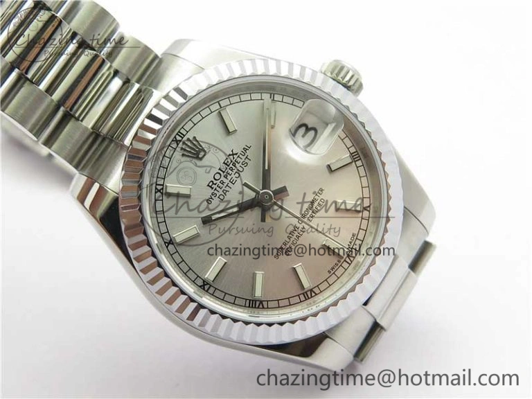 Datejust 31mm 178274 SS GSF Best Edition Silver Stick Markers Dial on SS President Bracelet SEIKO NH05A