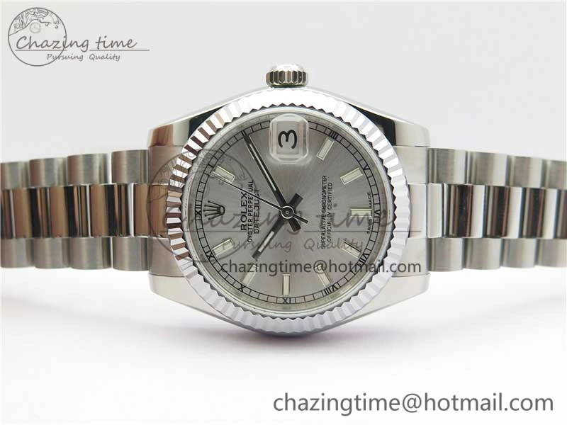 Datejust 31mm 178274 SS GSF Best Edition Silver Stick Markers Dial on SS President Bracelet SEIKO NH05A