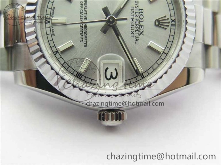 Datejust 31mm 178274 SS GSF Best Edition Silver Stick Markers Dial on SS President Bracelet SEIKO NH05A