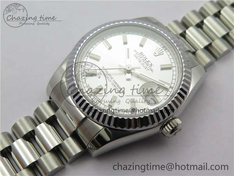 Datejust 31mm 178274 SS GSF Best Edition Silver Stick Markers Dial on SS President Bracelet SEIKO NH05A