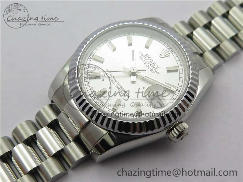 Datejust 31mm 178274 SS GSF Best Edition Silver Stick Markers Dial on SS President Bracelet SEIKO NH05A
