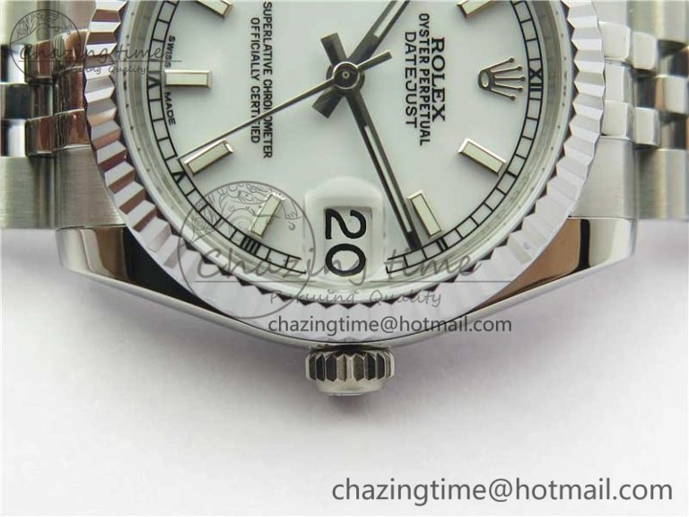 Datejust 31mm 178274 SS GSF Best Edition White Stick Markers Dial on SS Jubilee Bracelet SEIKO NH05A