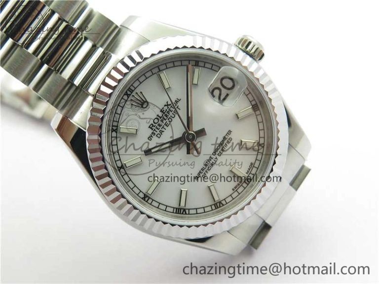Datejust 31mm 178274 SS GSF Best Edition White Stick Markers Dial on SS President Bracelet SEIKO NH05A