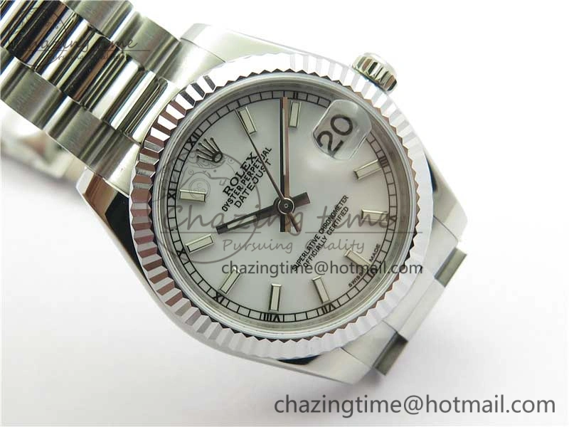 Datejust 31mm 178274 SS GSF Best Edition White Stick Markers Dial on SS President Bracelet SEIKO NH05A