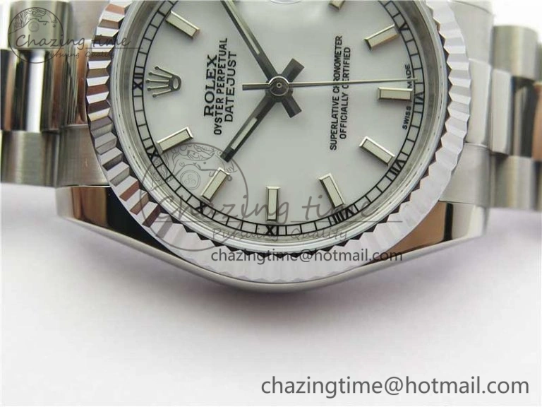 Datejust 31mm 178274 SS GSF Best Edition White Stick Markers Dial on SS President Bracelet SEIKO NH05A