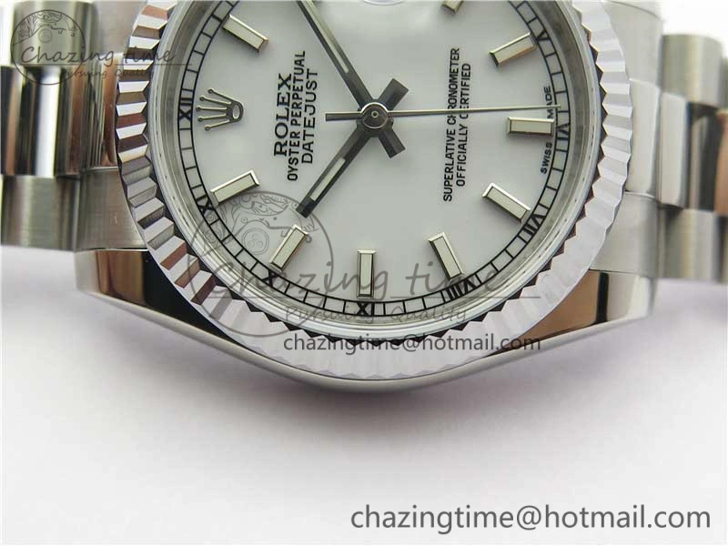 Datejust 31mm 178274 SS GSF Best Edition White Stick Markers Dial on SS President Bracelet SEIKO NH05A