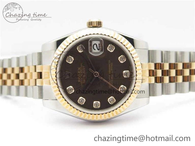 Datejust 31mm 178274 SS RG GSF Best Edition Brown Crystal Markers Dial on SS RG Jubilee Bracelet SEIKO NH05A