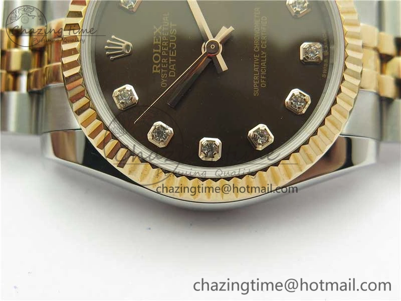 Datejust 31mm 178274 SS RG GSF Best Edition Brown Crystal Markers Dial on SS RG Jubilee Bracelet SEIKO NH05A