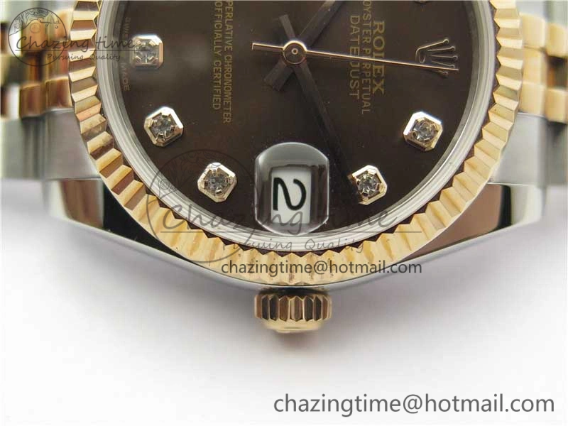 Datejust 31mm 178274 SS RG GSF Best Edition Brown Crystal Markers Dial on SS RG Jubilee Bracelet SEIKO NH05A