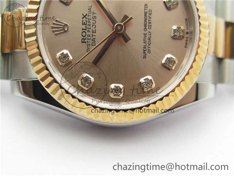 Datejust 31mm 178274 SS RG GSF Best Edition Pink Crystal Markers Dial on SS RG President Bracelet SEIKO NH05A