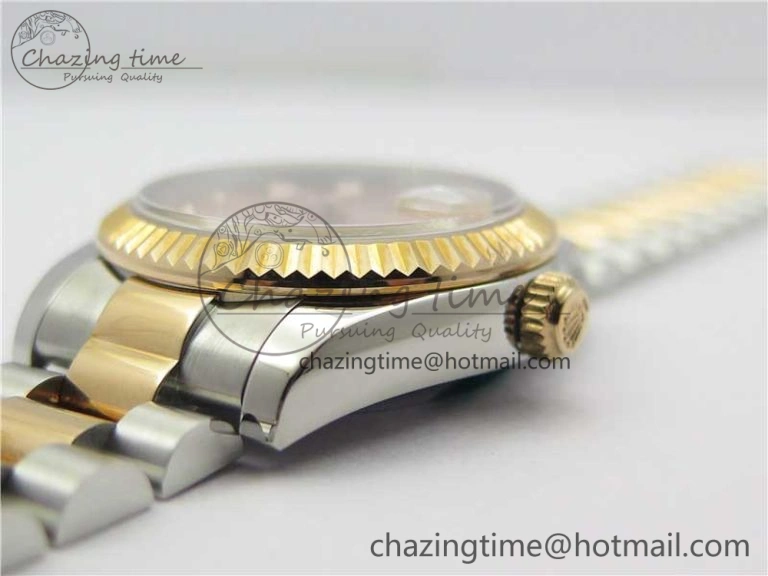 Datejust 31mm 178274 SS RG GSF Best Edition Pink Crystal Markers Dial on SS RG President Bracelet SEIKO NH05A