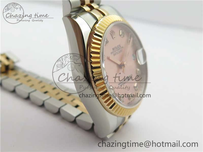 Datejust 31mm 178274 SS RG GSF Best Edition Pink MOP Crystal Markers Dial on SS RG Jubilee Bracelet SEIKO NH05A